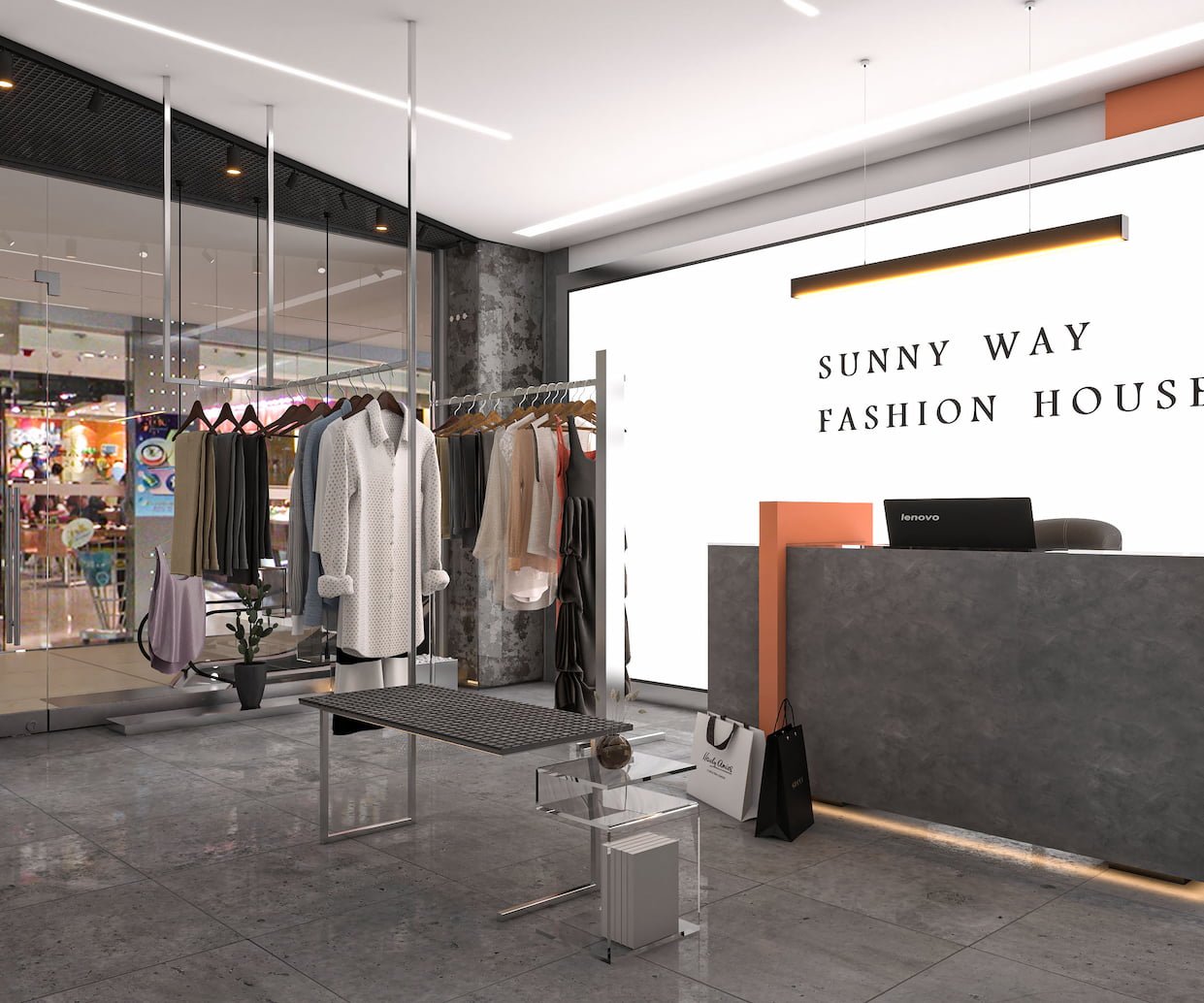 طراحی داخلی فروشگاه لباس